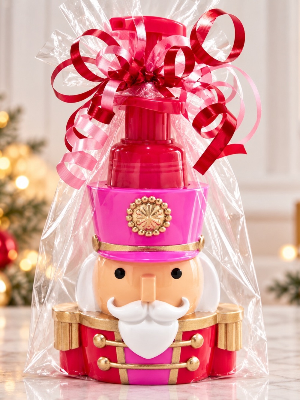 Bed Bath & Beyond Pink and Gold Nutcracker Soap Dispenser